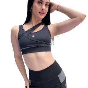 Top cruzado negro (Lycra)