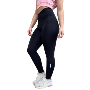 Calza Negra Lisa con Detalles Reflex (Lycra Premium)