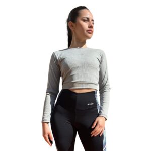 Crop top manga larga Gris Melange (Morley Premium)
