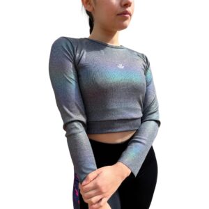 Crop top manga larga Holograma (Morley Premium)